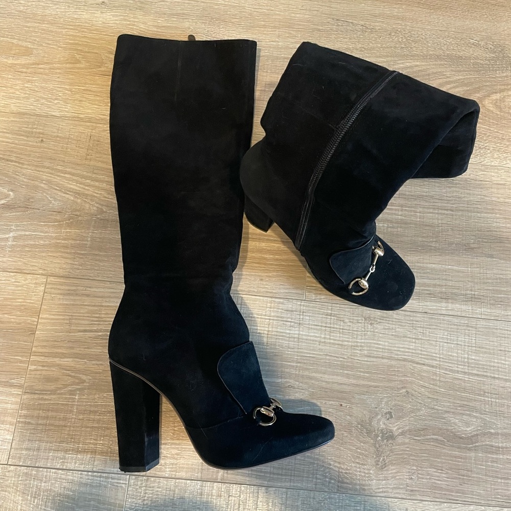 Elegant Black Knee-High Boots 4” heel